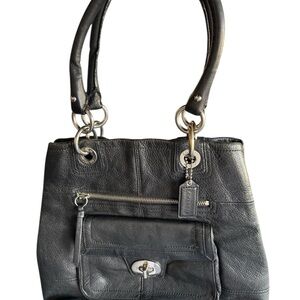 COACH Black Leather Tote Bag